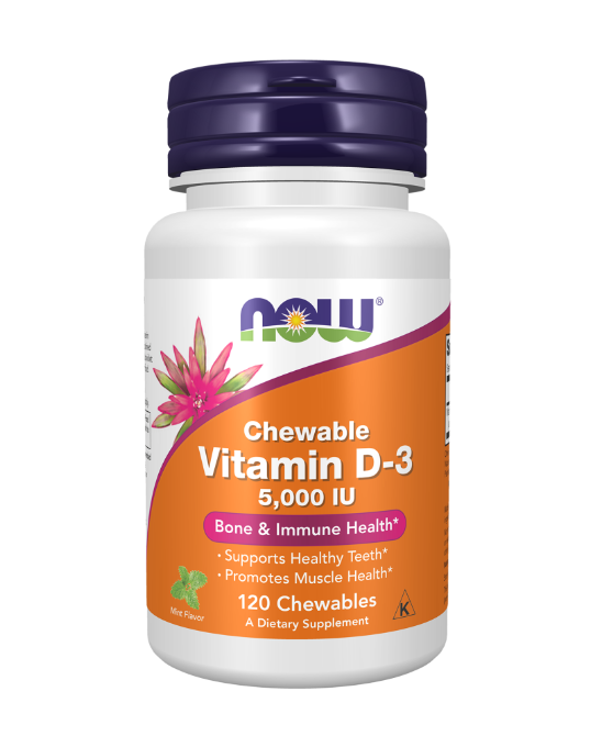 NOW Foods Vitamin D-3 5000 IU (Chewable) 120 chewables