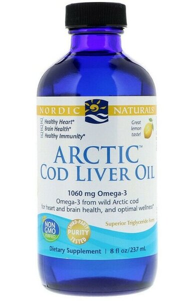 Nordic Naturals Arctic Cod Liver Oil, 1060mg Lemon 237 ml