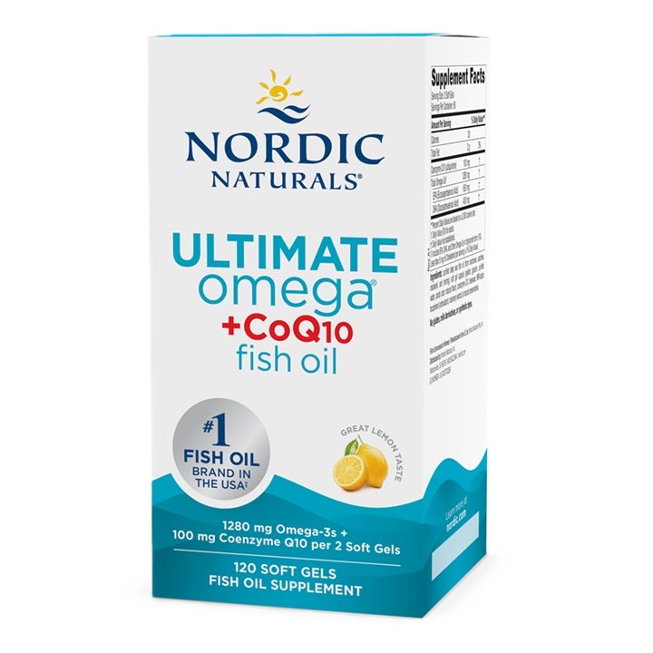 Nordic Naturals Ultimate Omega + CoQ10, 1280mg Lemon 120 softgels