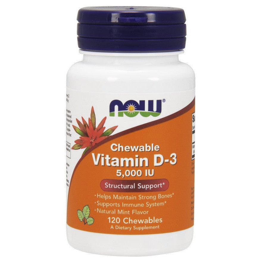 NOW Foods Vitamin D-3 5000 IU (Chewable) 120 chewables