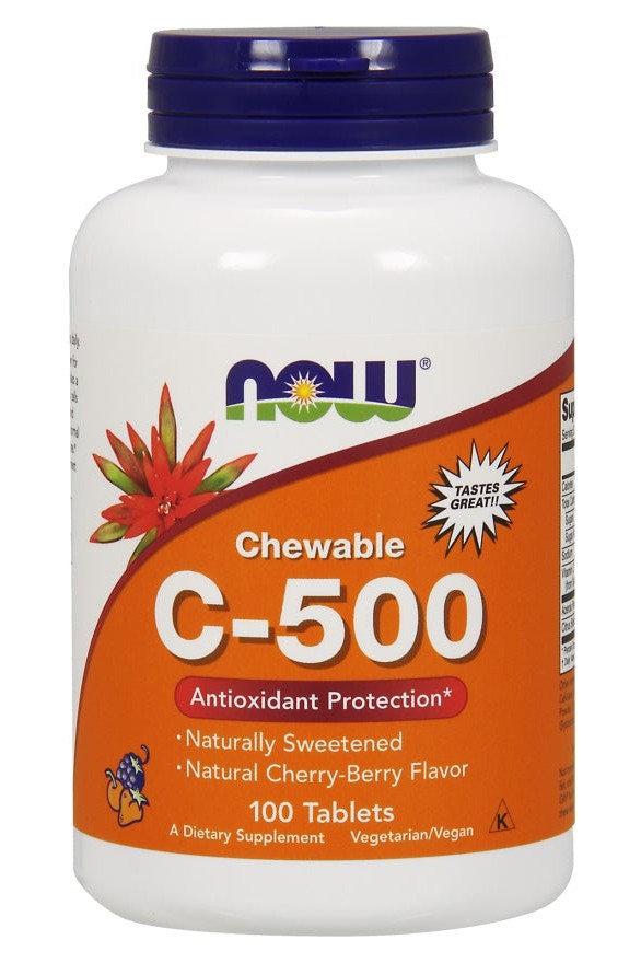 NOW Foods Vitamin C-500 Chewable Cherry 100 tabs