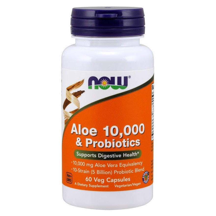 NOW Foods Aloe 10000 & Probiotics 60 vcaps