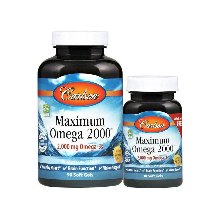 Carlson Labs Maximum Omega 2000, 90 + 30 softgels