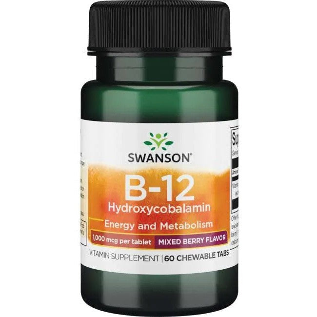 Swanson B-12 Hydroxycobalamin 1000mcg 60 chewable tablets