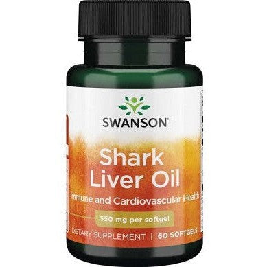 Swanson Shark Liver Oil 550mg 60 softgels