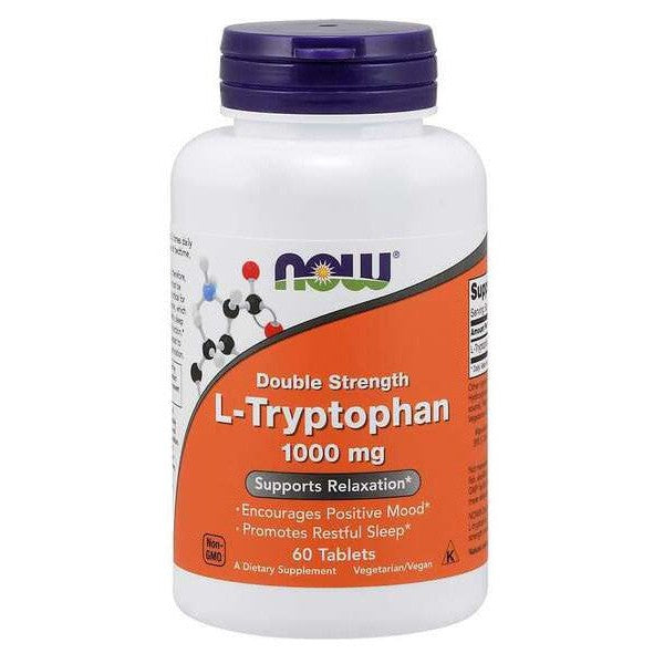 NOW Foods L-Tryptophan, 1000mg Double Strength 60 tabs