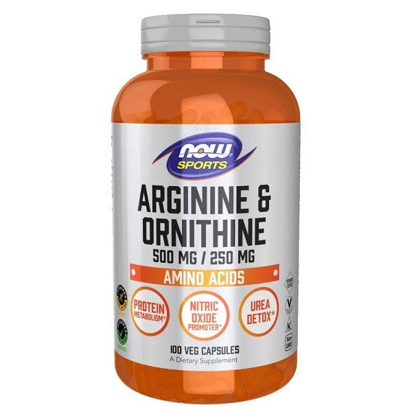 NOW Foods Arginine & Ornithine 500/250 100 vcaps