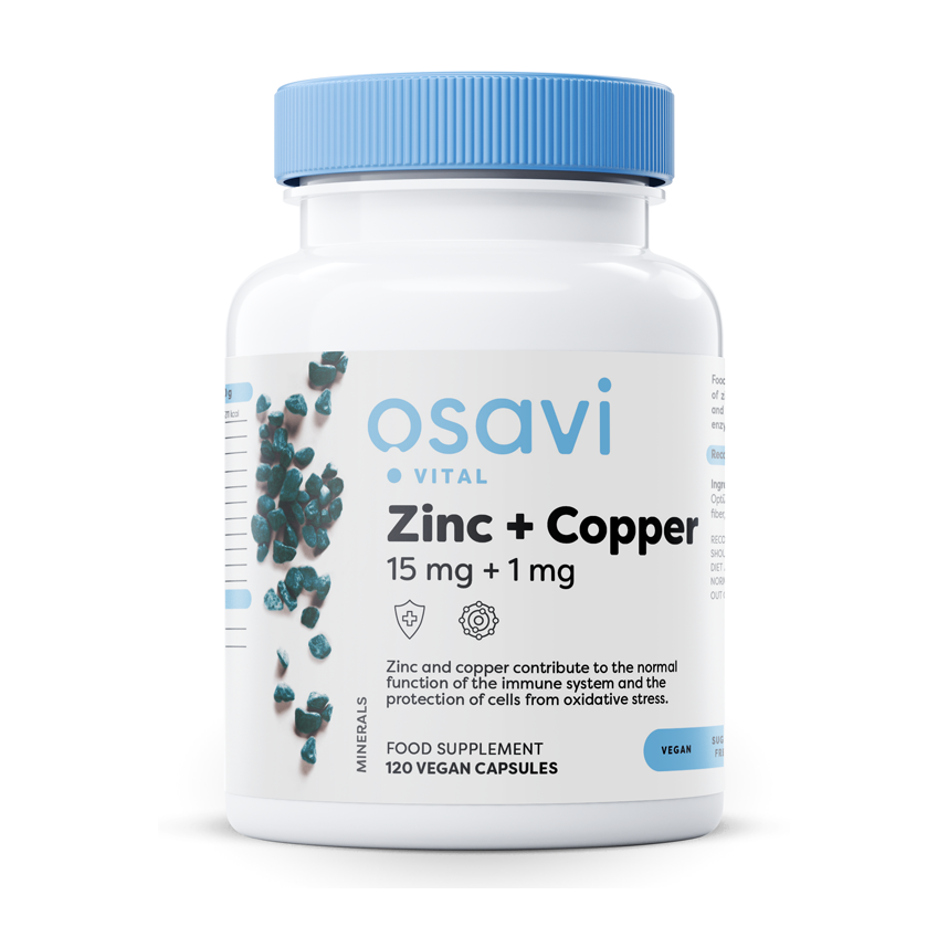 Osavi Zinc + Copper 15mg + 1mg 120 vegan caps