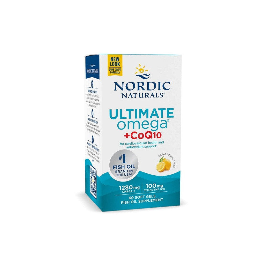 Nordic Naturals Ultimate Omega + CoQ10, 1280mg Lemon 60 softgels