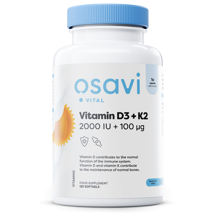 Osavi Vitamin D3 + K2 2000IU + 100mcg 120 softgels