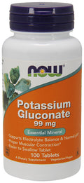 NOW Foods Potassium Gluconate, 99mg 100 tablets