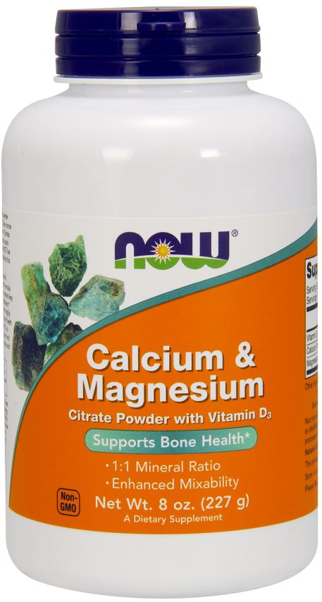 NOW Foods Calcium & Magnesium, Citrate Powder with Vitamin D3 227g