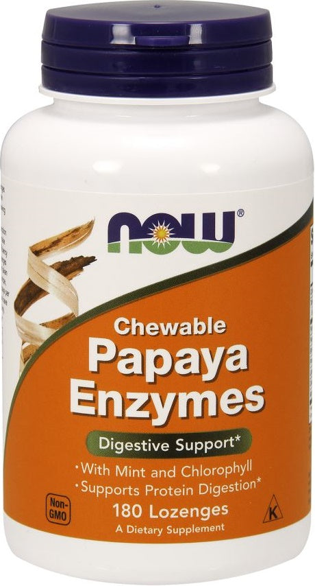 NOW Foods Papaya Enzyme, Chewable 180 lozenges