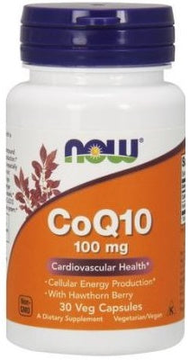 NOW Foods CoQ10 with Hawthorn Berry, 100mg 30 vcaps