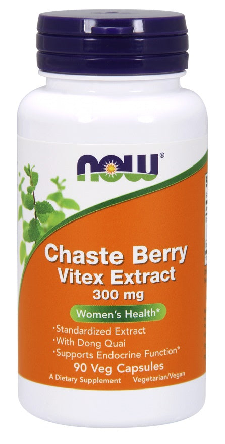 NOW Foods Chaste Berry Vitex Extract, 300mg 90 vcaps