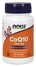 NOW Foods CoQ10, 100mg 50 softgels