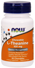 NOW Foods L-Theanine with Inositol and Taurine, 100mg 90 chewables