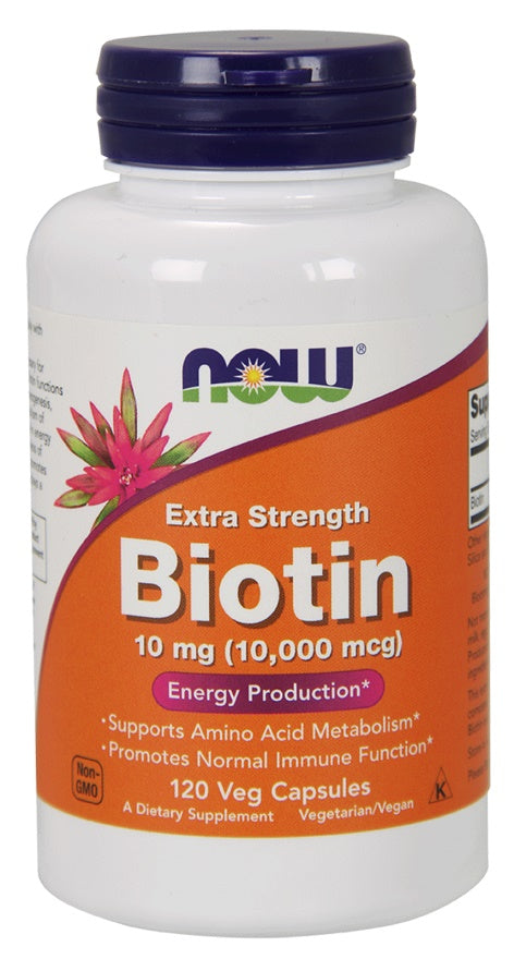 NOW Foods Biotin, 10mg Extra Strength 120 vcaps