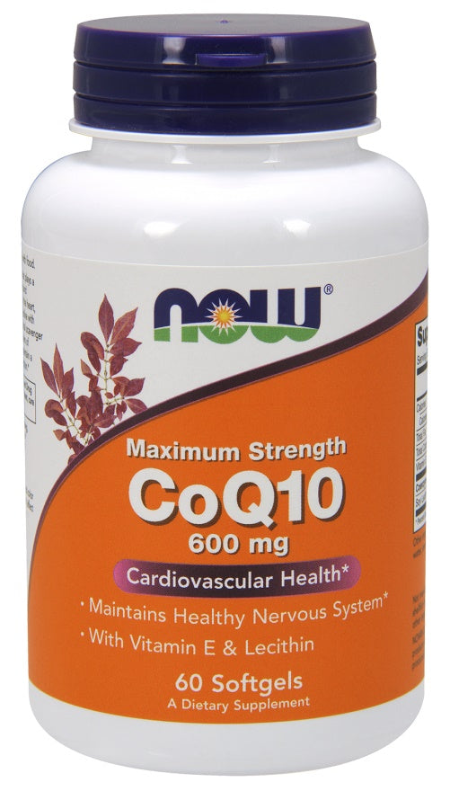 NOW Foods CoQ10 with Lecithin & Vitamin E, 600mg 60 softgels