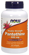 NOW Foods Pantethine, 600mg Double Strength 60 softgels
