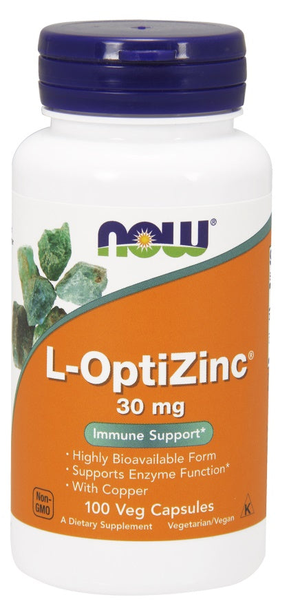 NOW Foods L-OptiZinc, 30mg 100 vcaps