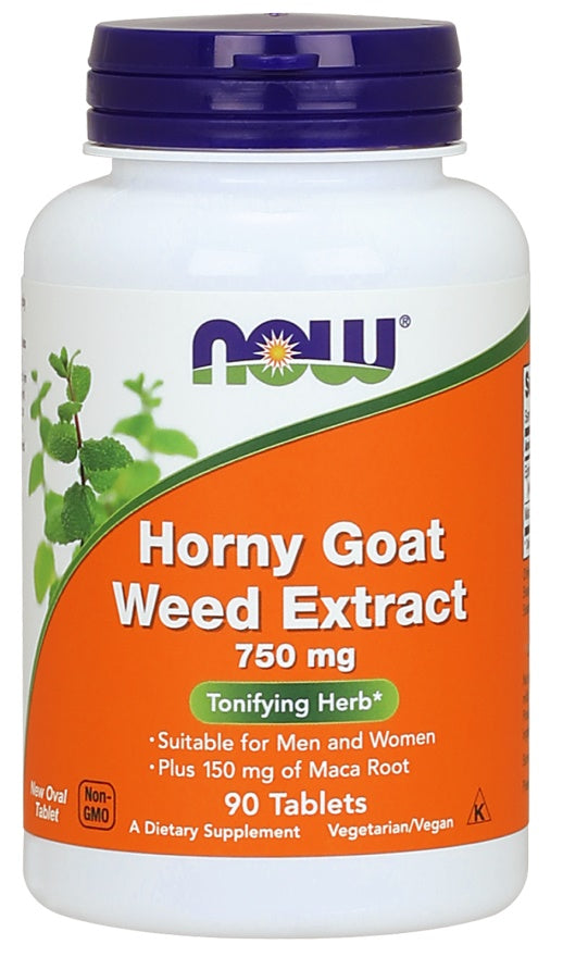 NOW Foods Horny Goat Weed Extract, 750mg 90 tablets