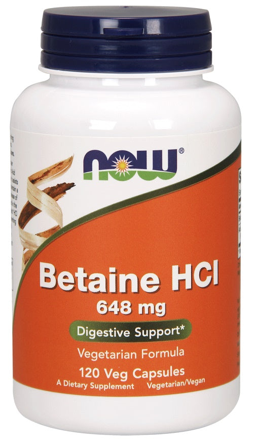 NOW Foods Betaine HCl, 648mg 120 vcaps