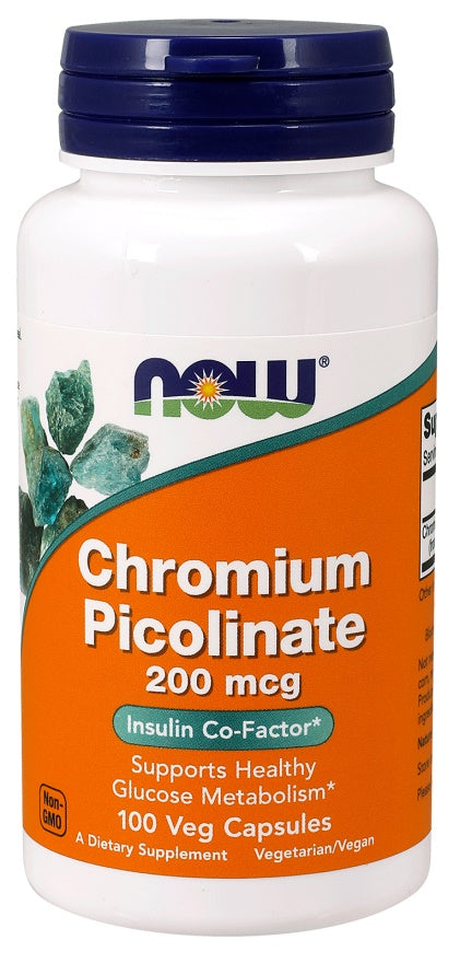 NOW Foods Chromium Picolinate, 200mcg 100 vcaps