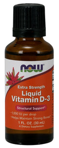 NOW Foods Vitamin D-3 Liquid, 1000 IU (Extra Strength) 30 ml.