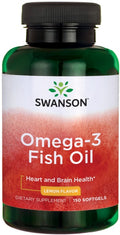 Swanson Omega-3 Fish Oil, Lemon 150 softgels