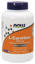 NOW Foods L-Carnitine, 500mg 180 vcaps