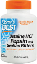 Doctor's Best Betaine HCl Pepsin & Gentian Bitters 360 caps