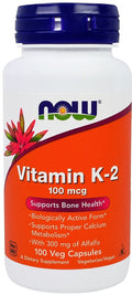 NOW Foods Vitamin K-2, 100mcg 100 vcaps