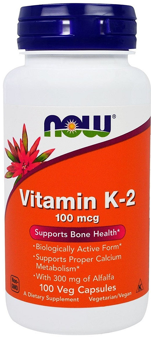 NOW Foods Vitamin K-2, 100mcg 100 vcaps