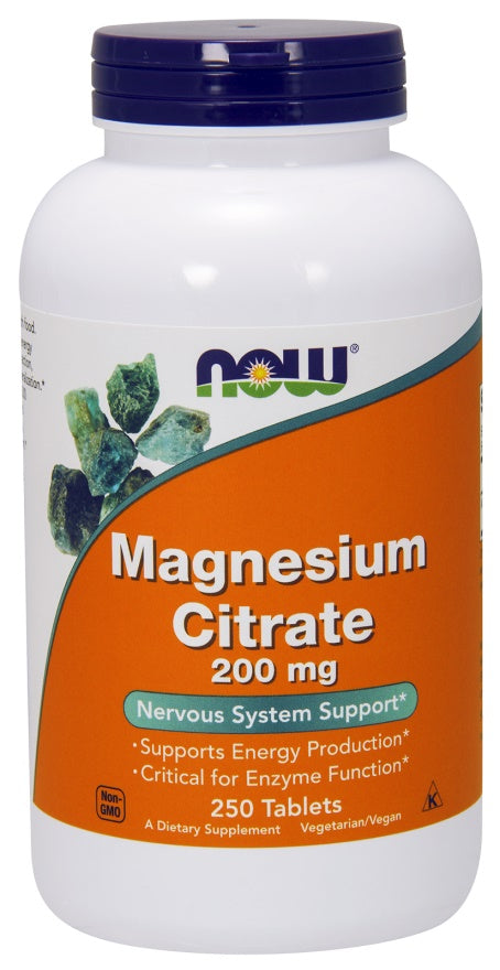 NOW Foods Magnesium Citrate, 200mg 250 tablets