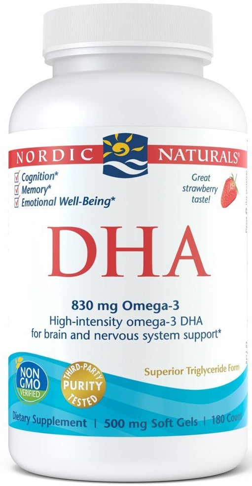 Nordic Naturals DHA, 830mg Strawberry 180 softgels