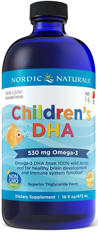 Nordic Naturals Children's DHA, 530mg Omega-3 Strawberry 473 ml.