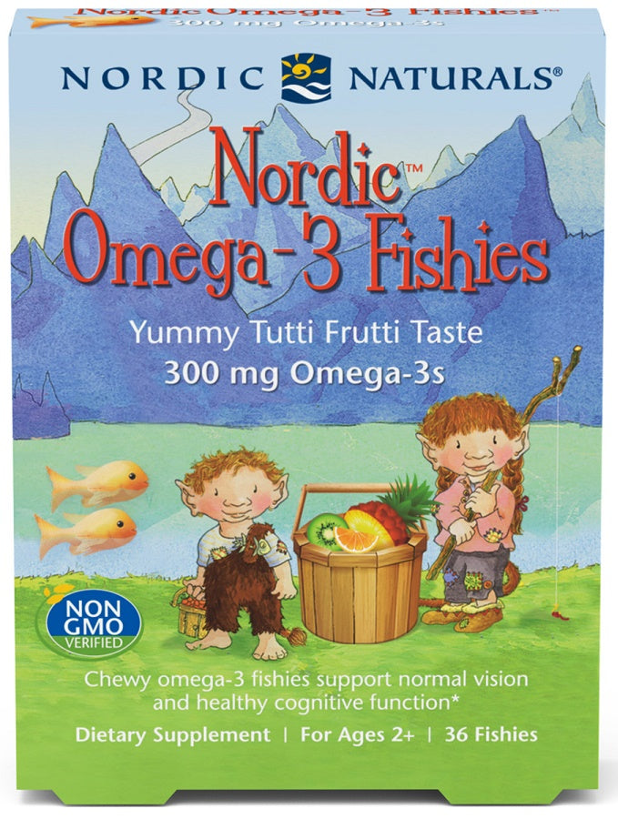 Nordic Naturals Nordic Omega-3 Fishies, 300mg Yummy Tutti Frutti Taste 36 fishies