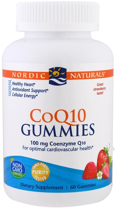 Nordic Naturals CoQ10 Gummies, 100mg Strawberry 60 gummies