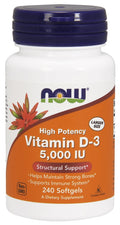 NOW Foods Vitamin D-3, 5000 IU 240 softgels