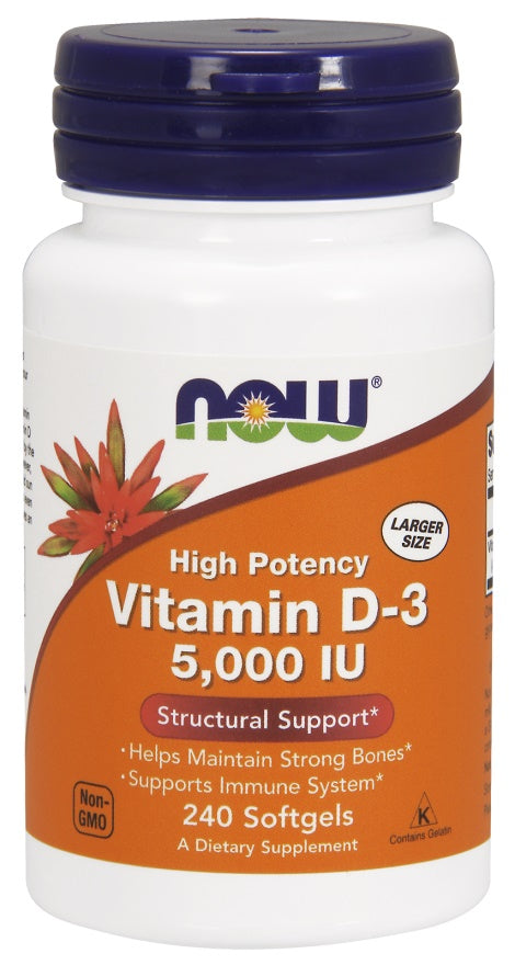 NOW Foods Vitamin D-3, 5000 IU 240 softgels
