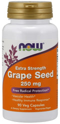 NOW Foods Grape Seed, 250mg Extra Strength 90 vcaps