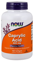 NOW Foods Caprylic Acid, 600mg 100 softgels