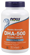 NOW Foods DHA-500, 500 DHA / 250 EPA 180 softgels