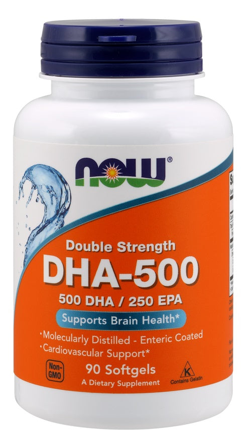NOW Foods DHA-500, 500 DHA / 250 EPA 90 softgels