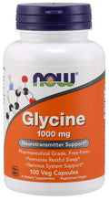 NOW Foods Glycine, 1000mg 100 vcaps