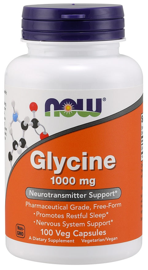 NOW Foods Glycine, 1000mg 100 vcaps