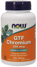 NOW Foods GTF Chromium, 200mcg 250 tablets