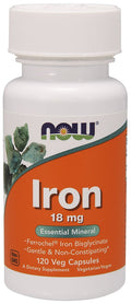 NOW Foods Iron, 18mg 120 vcaps