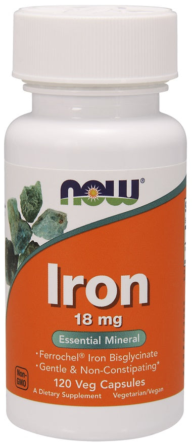 NOW Foods Iron, 18mg 120 vcaps